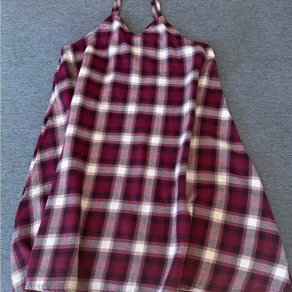 Next Red and Cream Plaid Fabric Dress